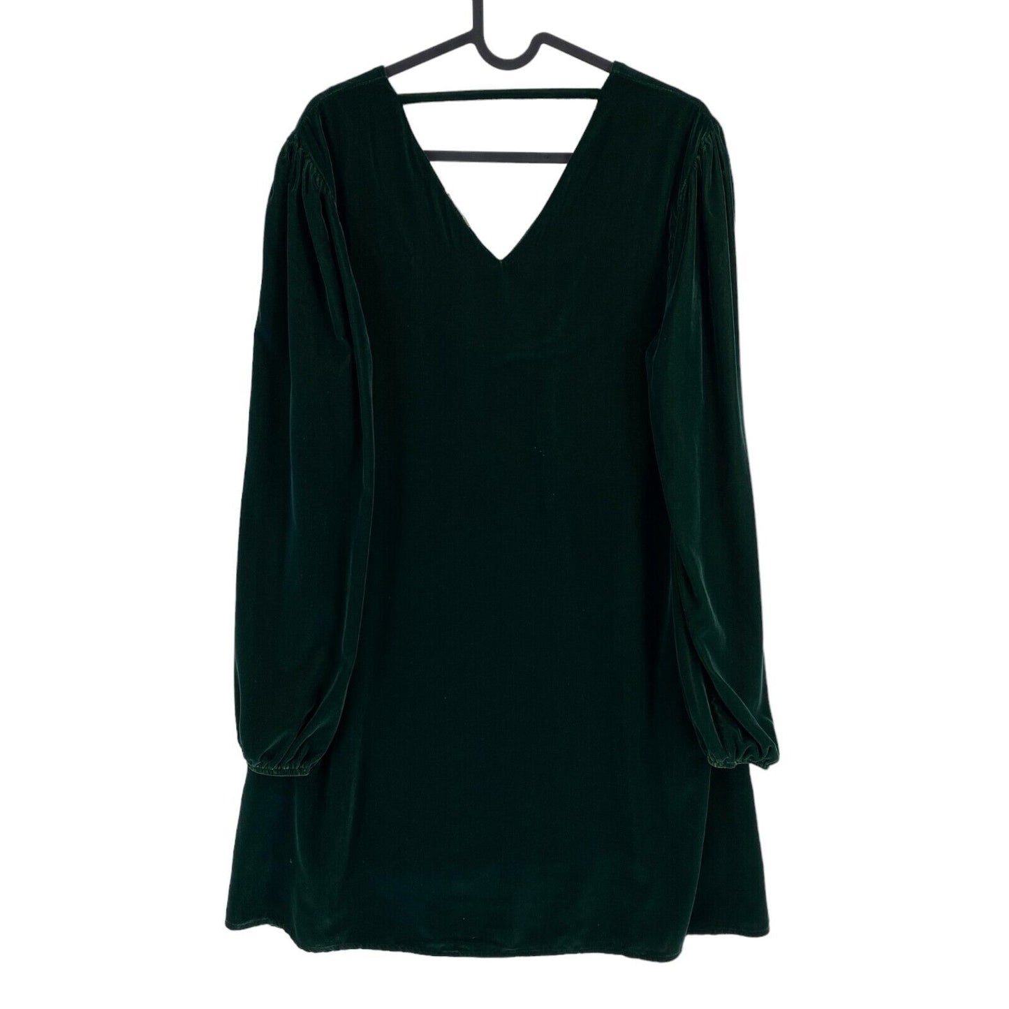 LA MARTINA Women Dark Green Long Sleeves Light Velvet Dress Size 2 / S