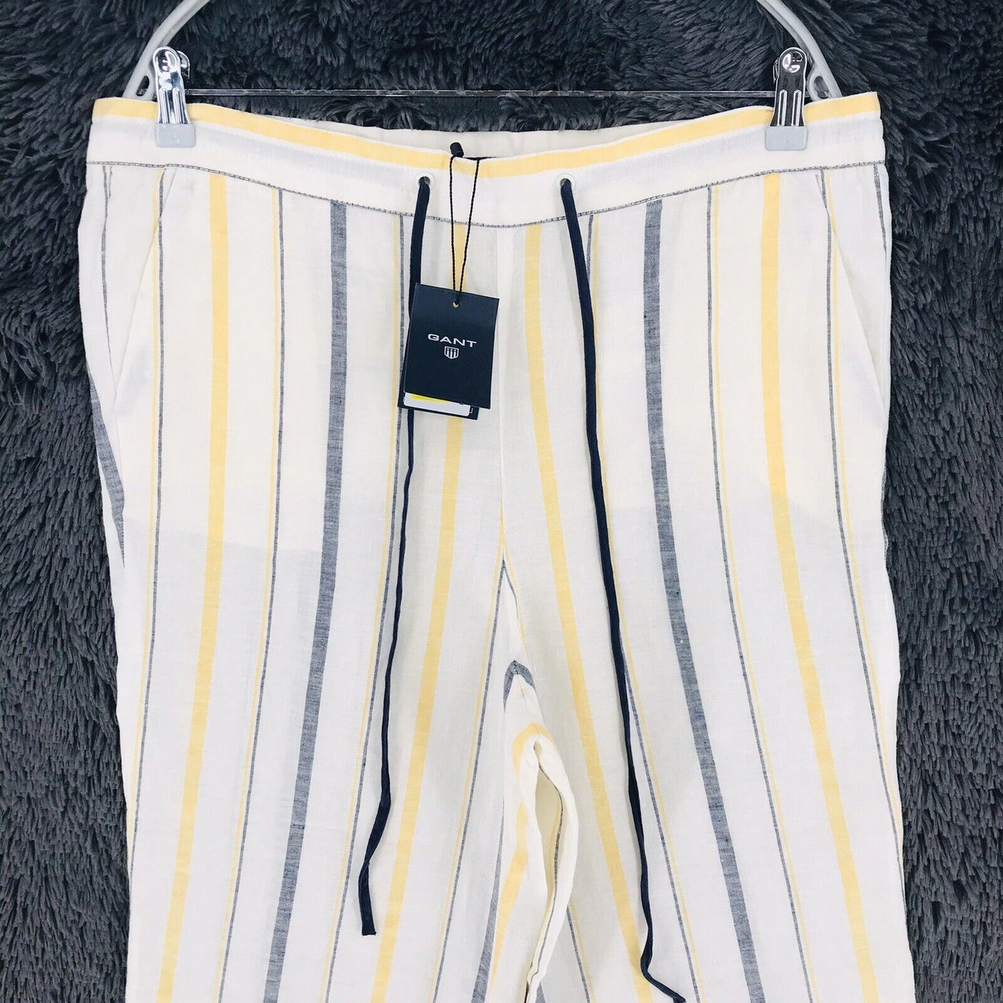 €179 GANT Women Multicoloured Striped Wide Leg Fit Linen Pants EUR 36 US 6 UK 10