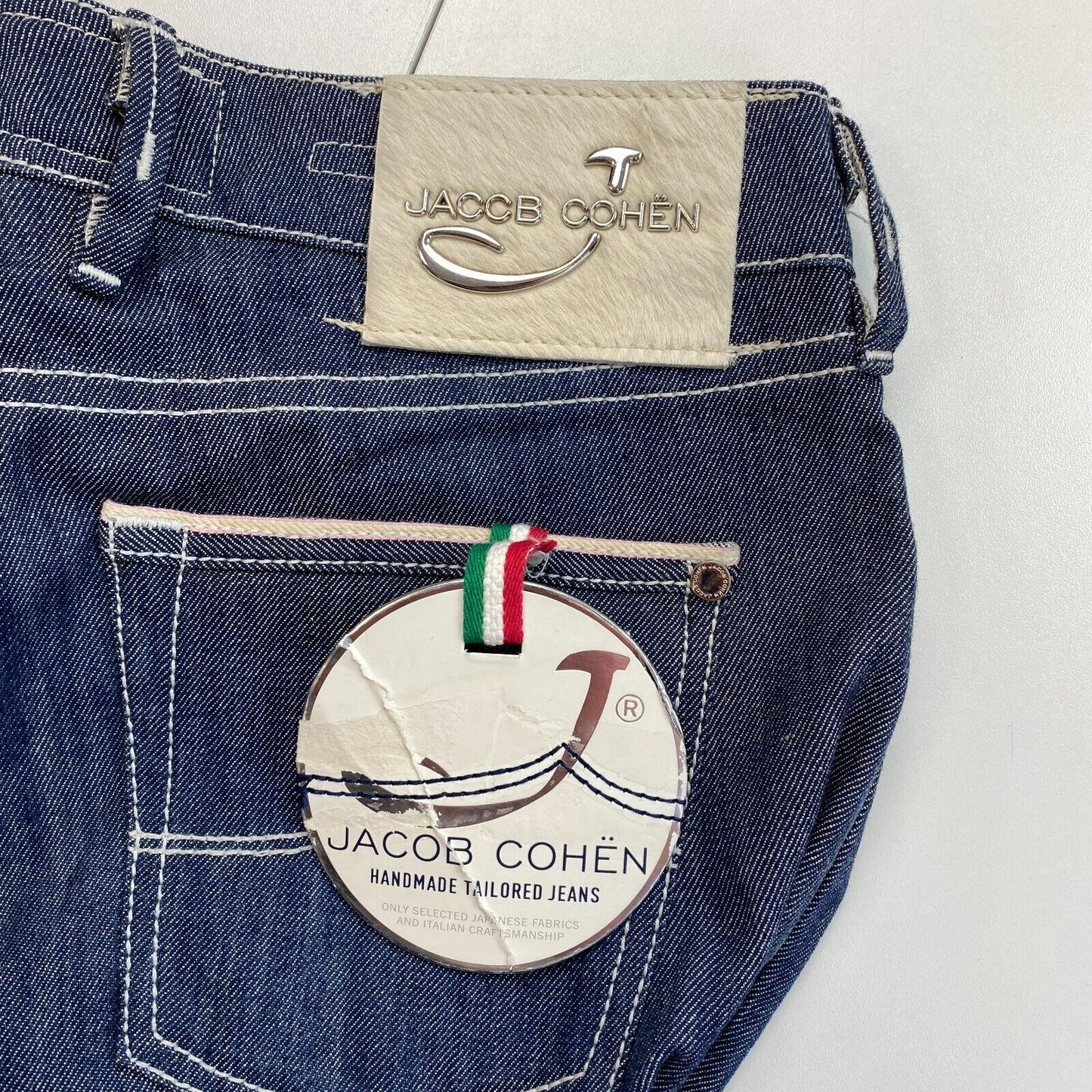 JACOB COHEN Damen J711 Marineblaue Jeans W27 L36 Made in Italy