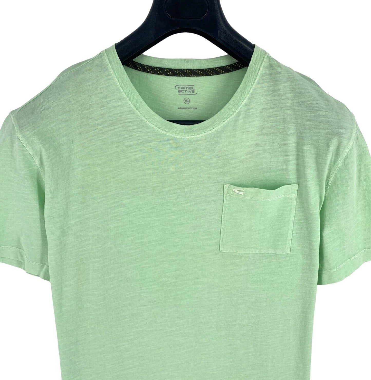 Camel Active Men Light Green Pocket Short Sleeve Crew Neck T Shirt Size 2XL XXL