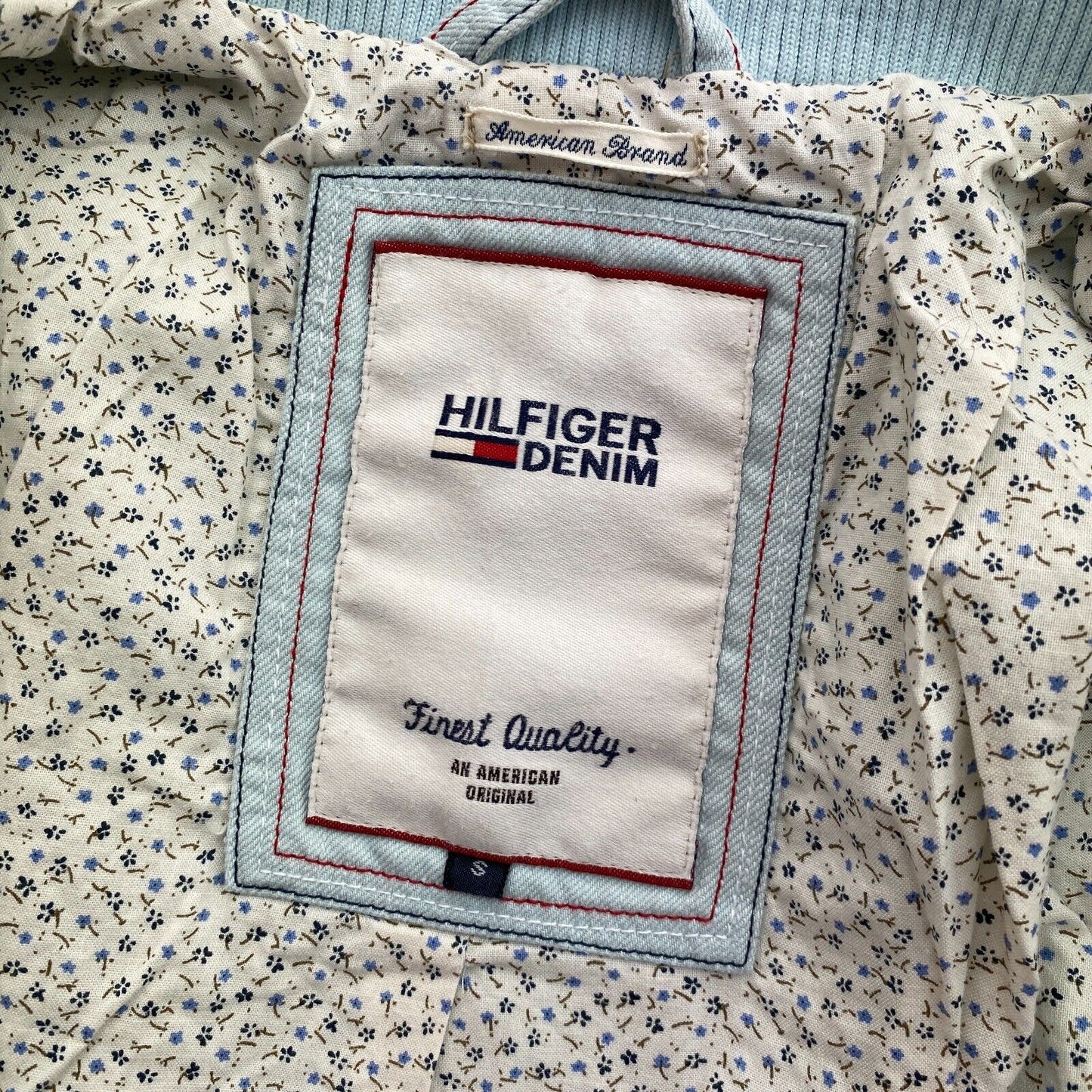 HILFIGER DENIM Light Blue Cotton Bomber Jacket Size S