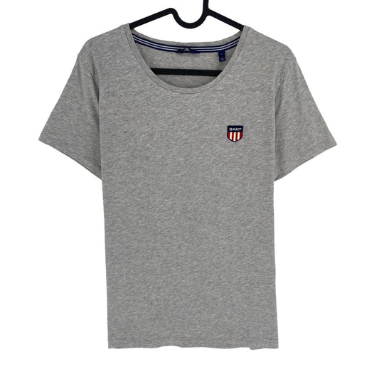 GANT Women Grey Retro Shield Crew Neck T Shirt Size L