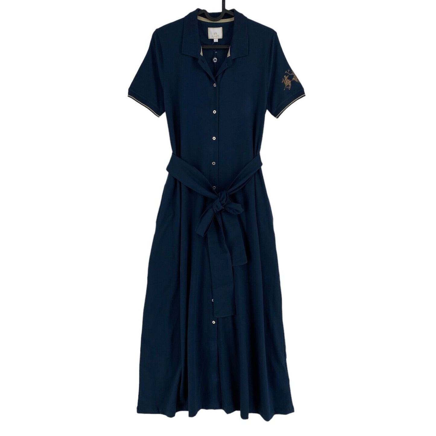 LA MARTINA Women Navy Blue Piquet Long Polo Dress Size 1 / XS