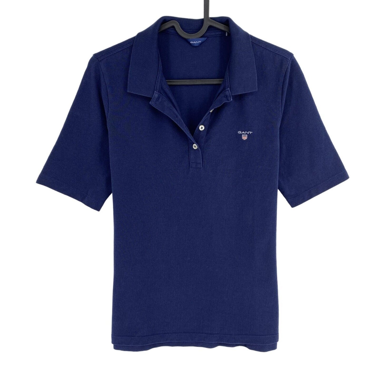 GANT Women Navy Blue Original SS Pique Polo Shirt Size L