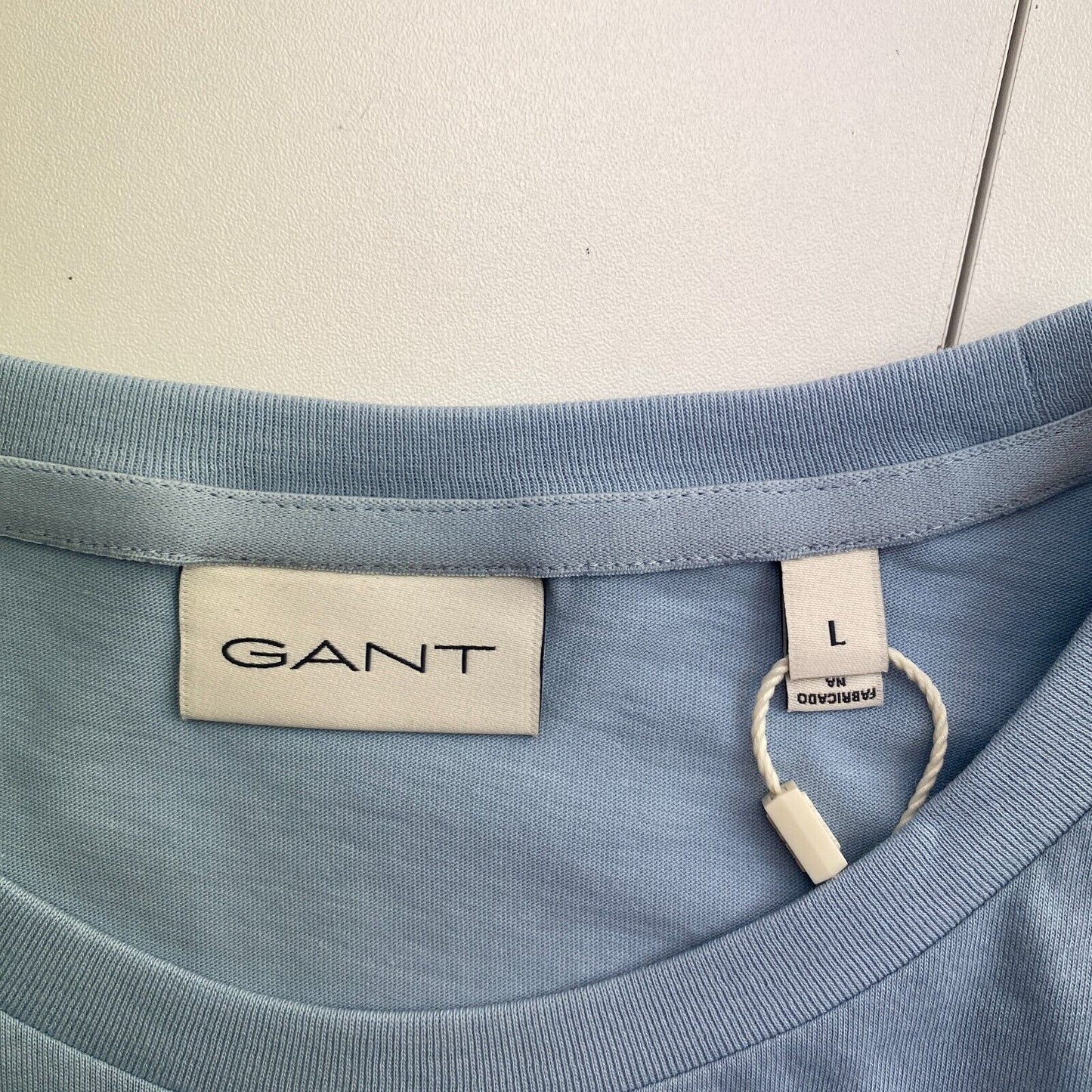 GANT Men Light Blue Printed Graphic Crew Neck Short Sleeve T Shirt Size L