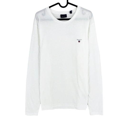 GANT White Original Crew Neck Long Sleeves T Shirt Size XL