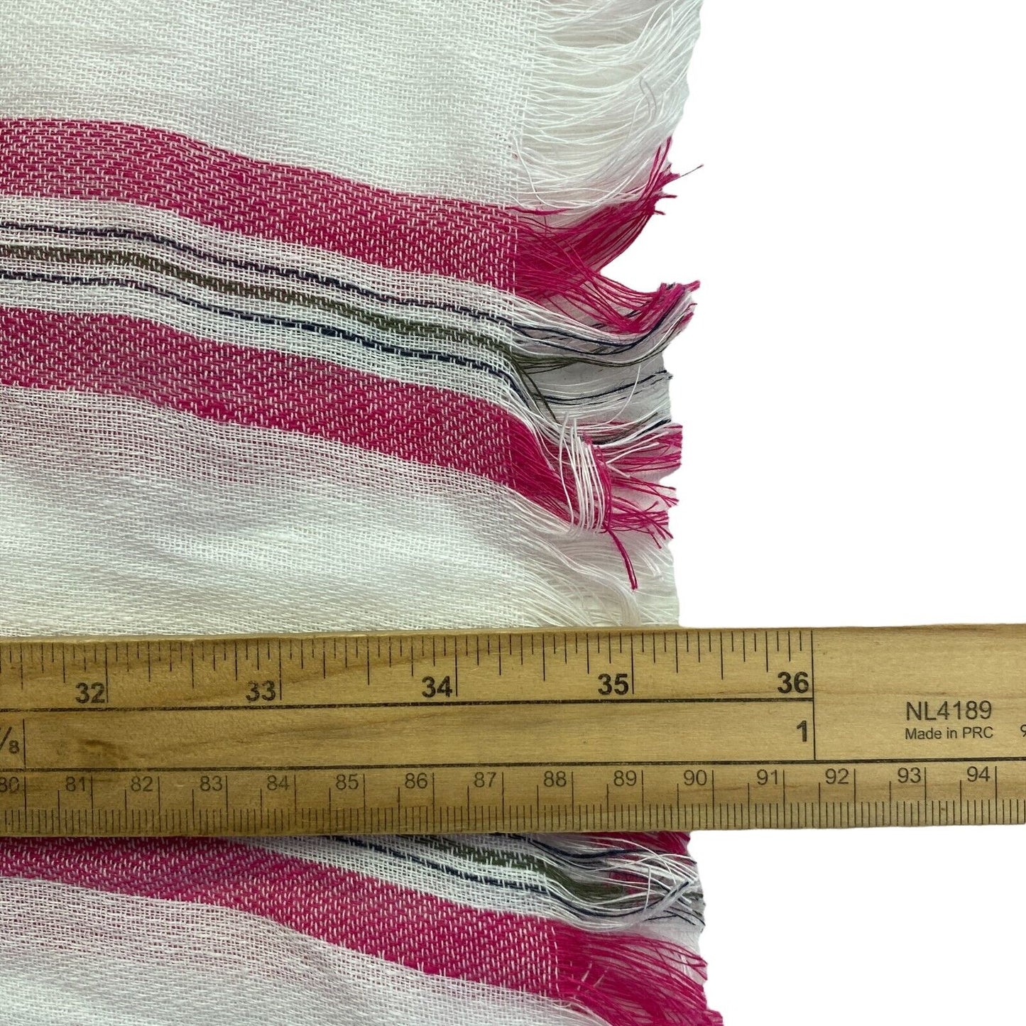 GANT White Striped Linen Cotton Blend Scarf Shawl