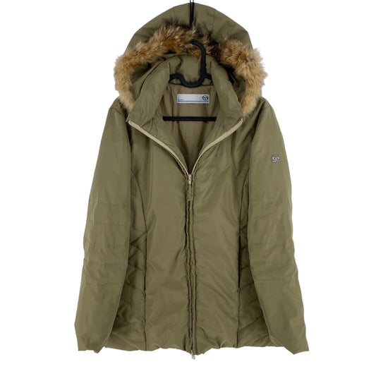 Sergio Tacchini Vert À Capuchon Puffer Jacket Manteau Taille S