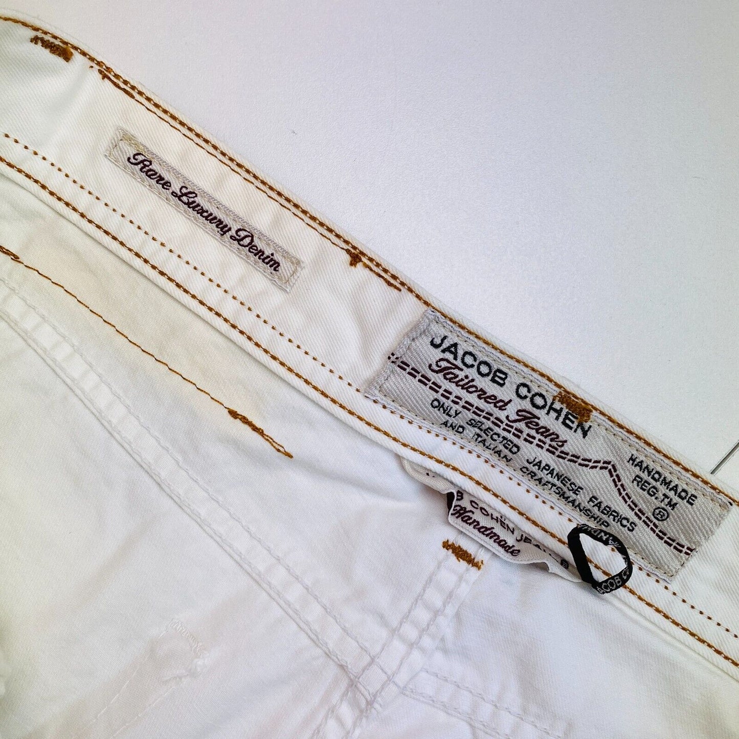 Jacob Cohen Men 622 White Skinny Jeans Size W32 L36 Made In Italy