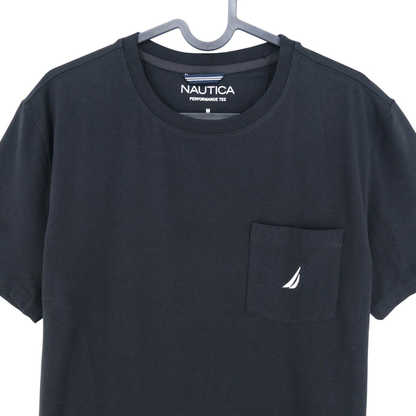 NAUTICA Black Pocket Crew Neck Top T Shirt Size M