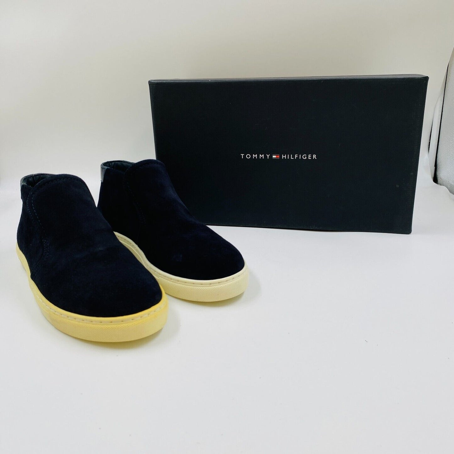 Tommy Hilfiger Mens Navy Blue Suede Leather Slip On Shoes EU 41 US 8 UK 7