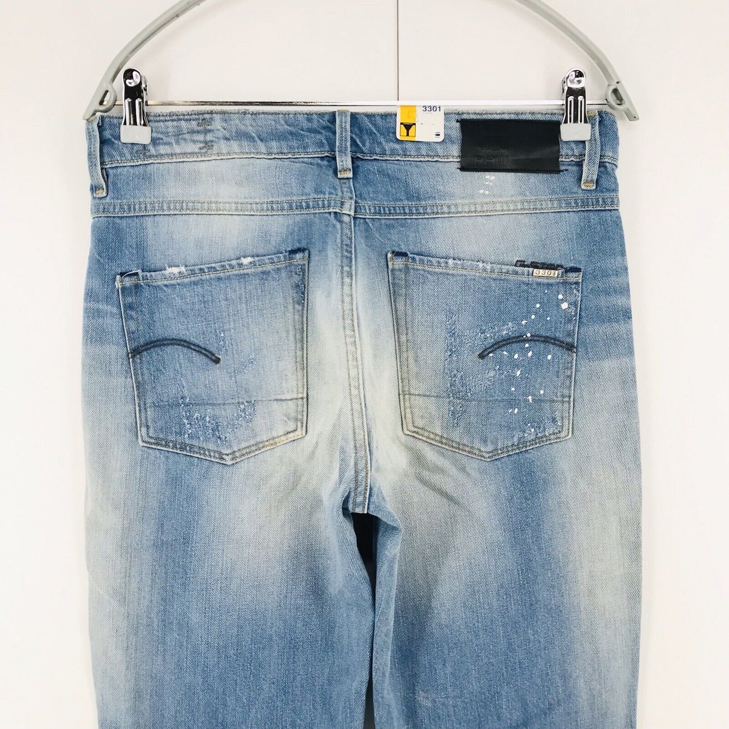 G-STAR RAW 3301 femme bleu coupe ample fuselée jean W26 L32