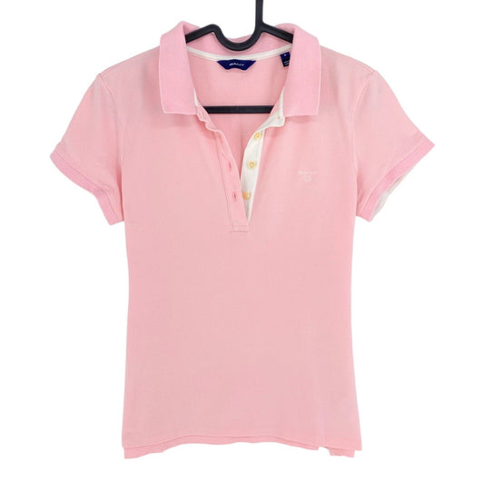 GANT Pink Contrast Logo Pique Polo Shirt Size S