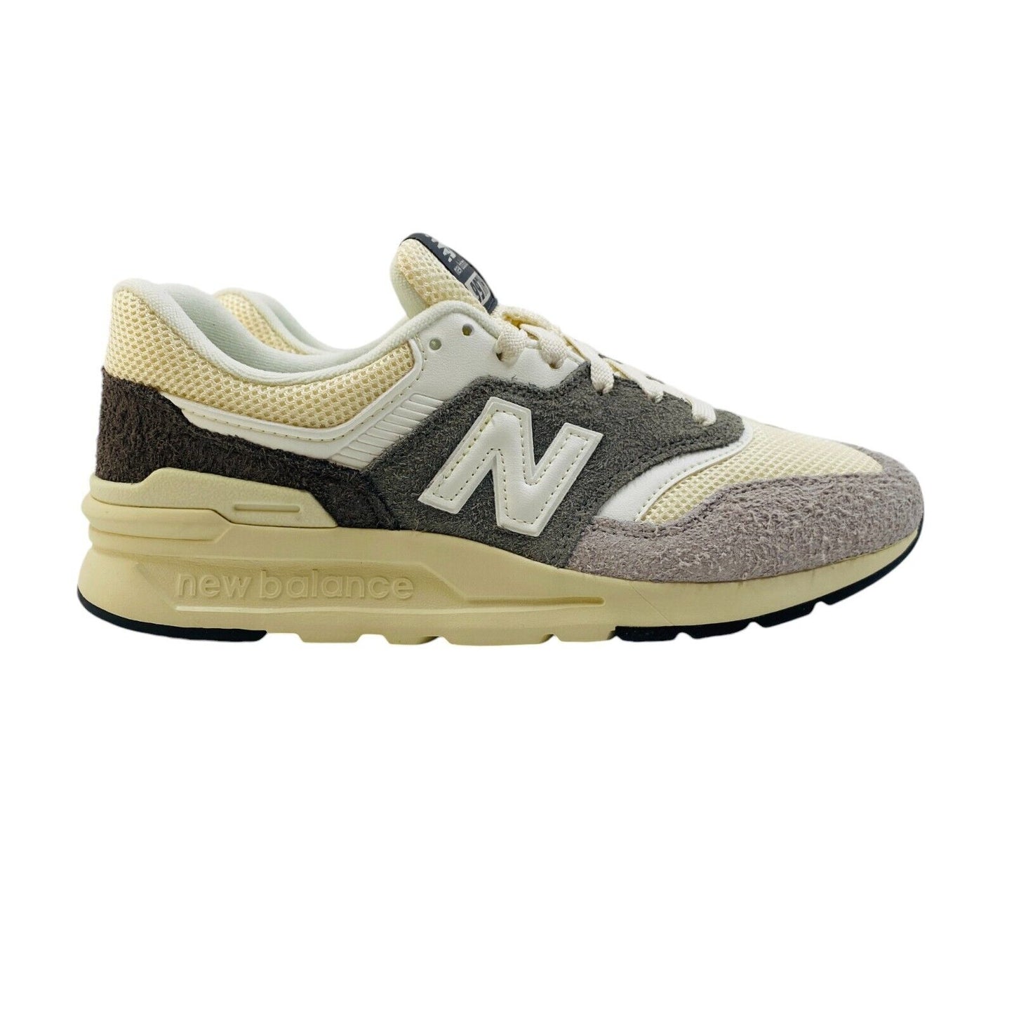 New Balance Boys Grey Beige Suede Leather Shoes Sneakers EUR 38.5 UK 5.5 US 6