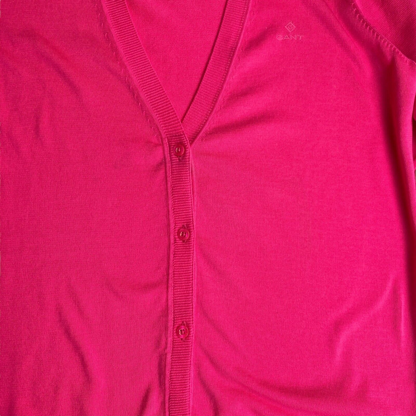 GANT Pink Light Cotton V Neck Cardigan Sweater Jumper Size S