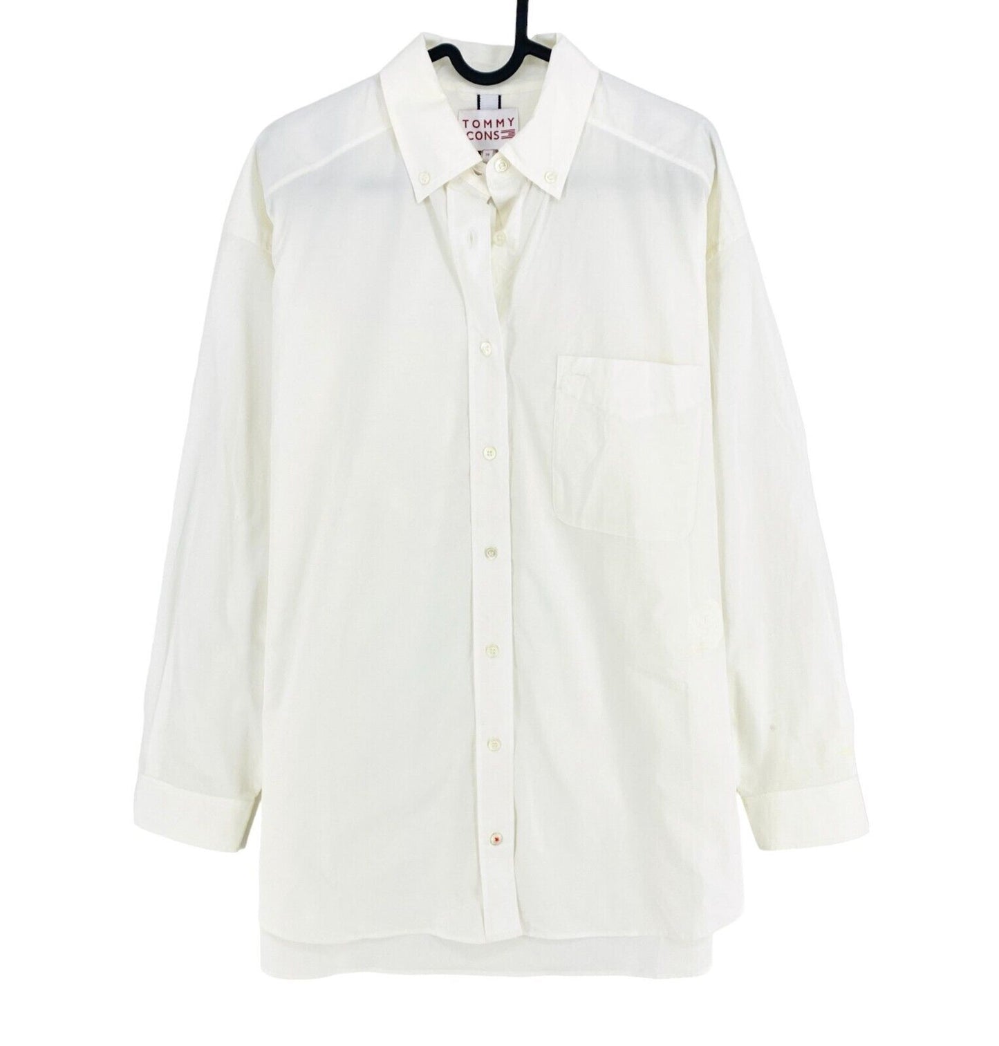 TOMMY HILFIGER ICONS White Cotton Archive Shirt Size EU 34 UK 6 US 2