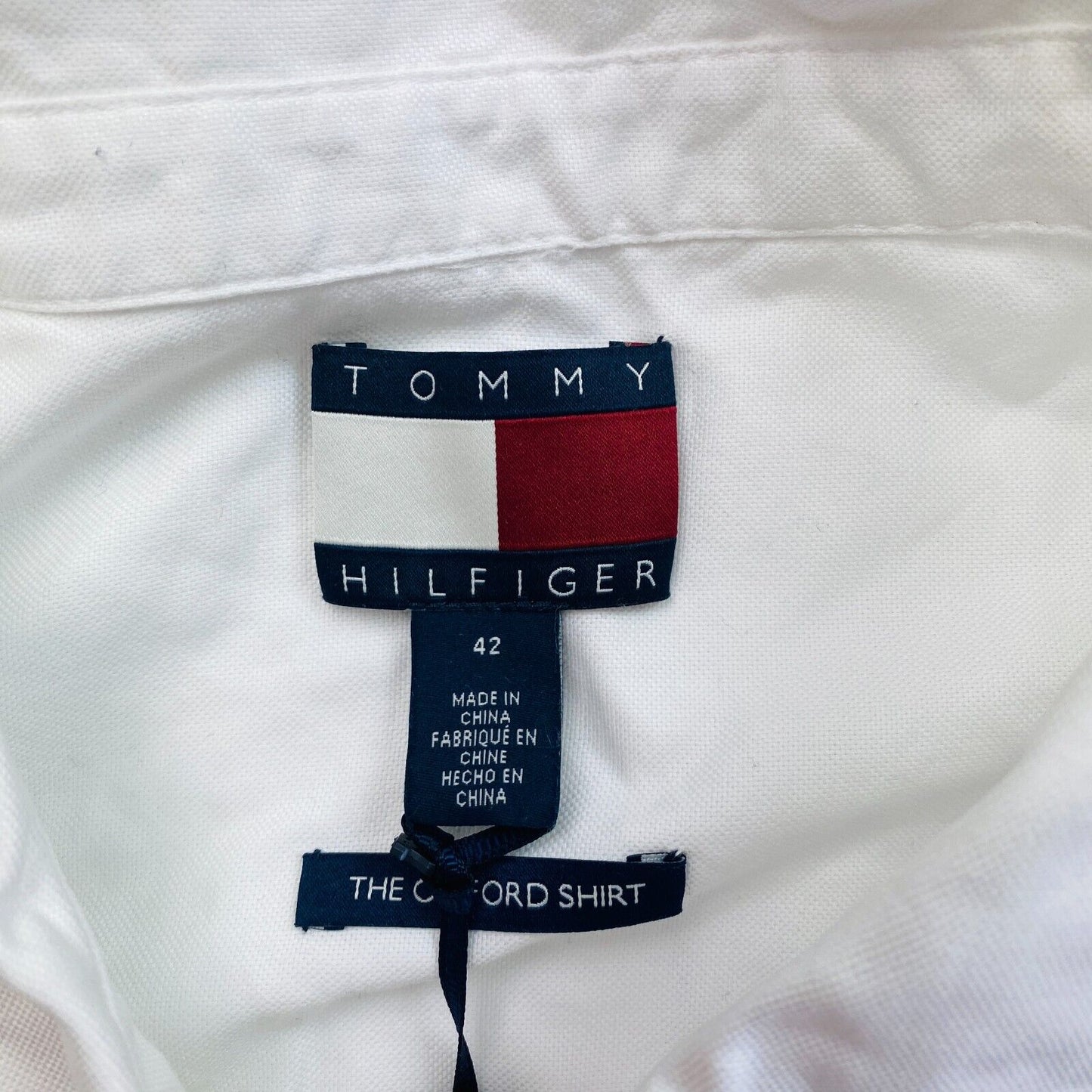 TOMMY HILFIGER Weißes übergroßes Oxford-Hemd, Größe EU 42 UK 14 US 10