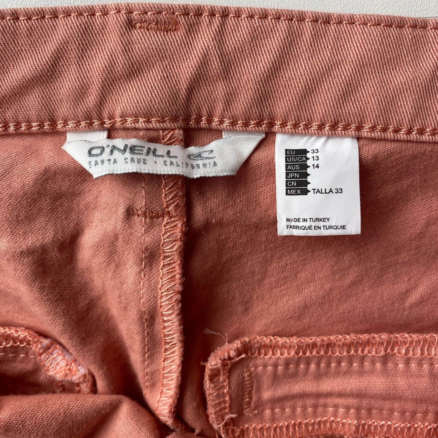 O'Neill Pantalon Chino Stretch Slim Fit Rose Femme W33 US 13 L28