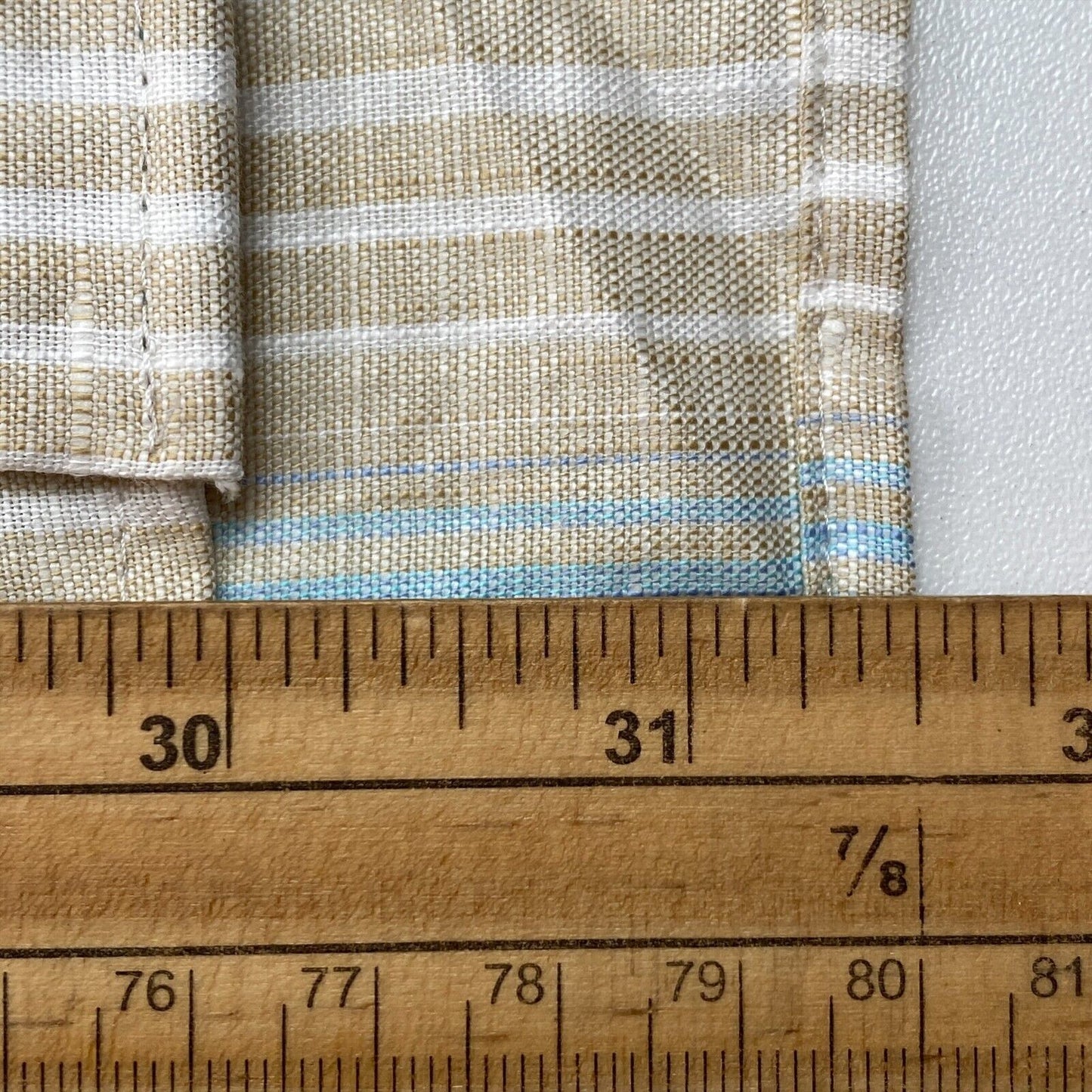 LANDINI Beige Striped Cotton Linen Shirt Size M