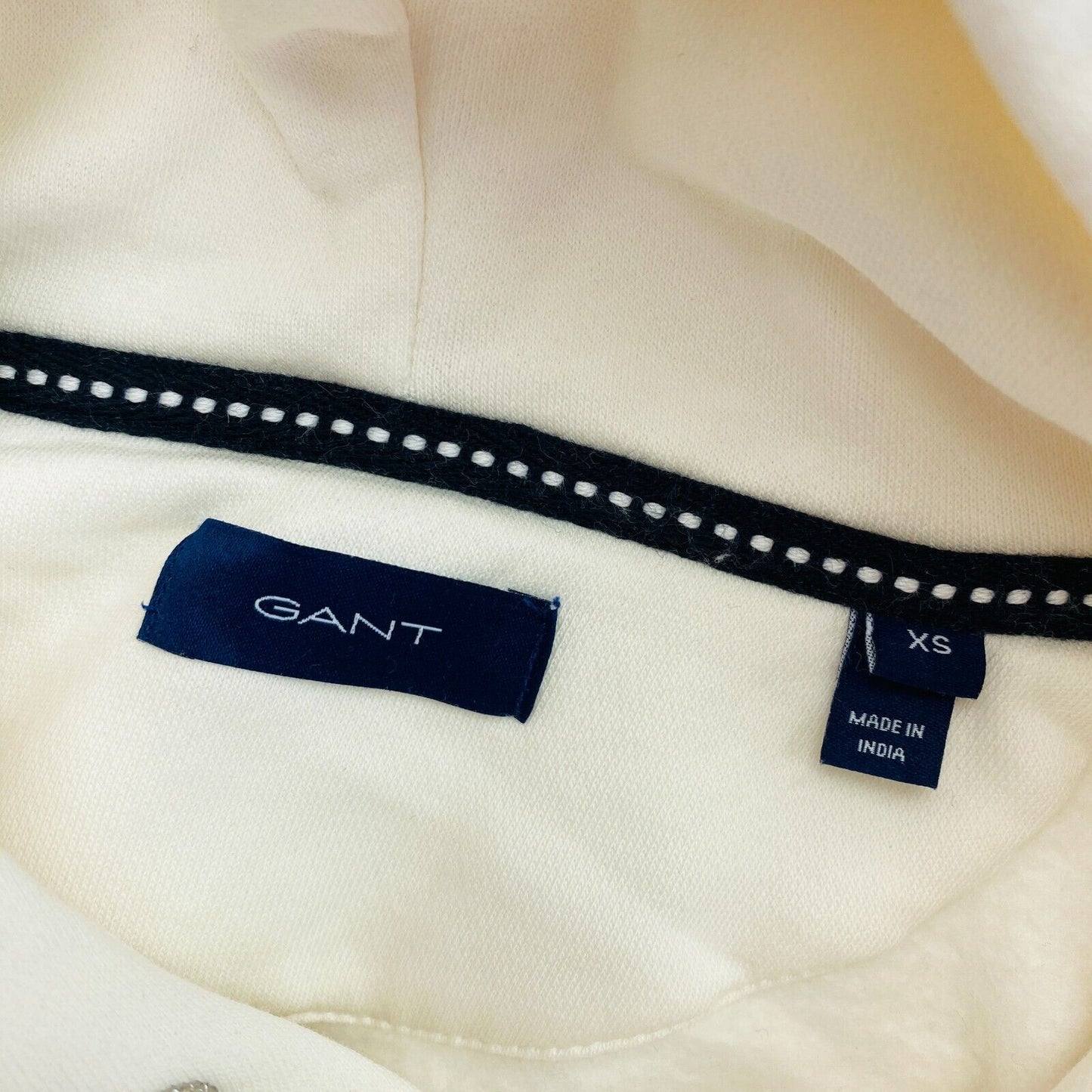 GANT White Logo Hood Sweater Jumper Size XS