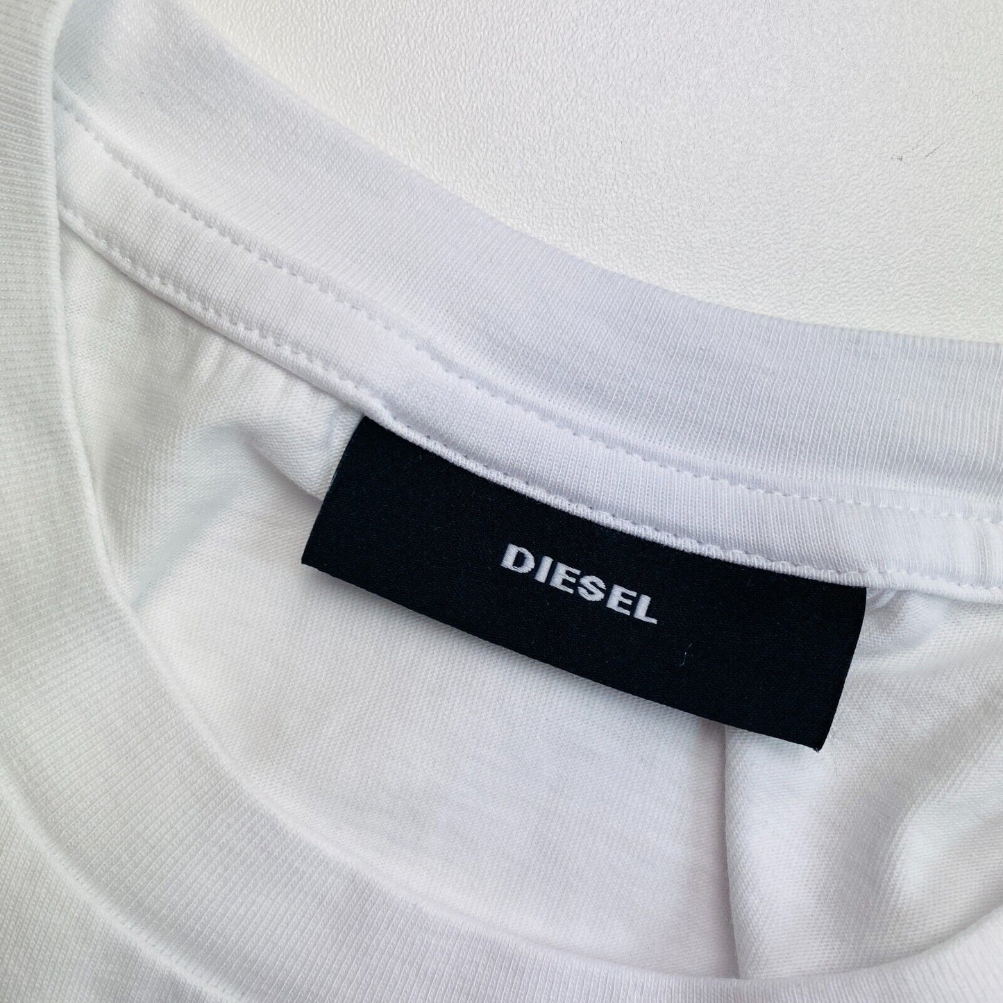 DIESEL White Neon Logo T Shirt Size S