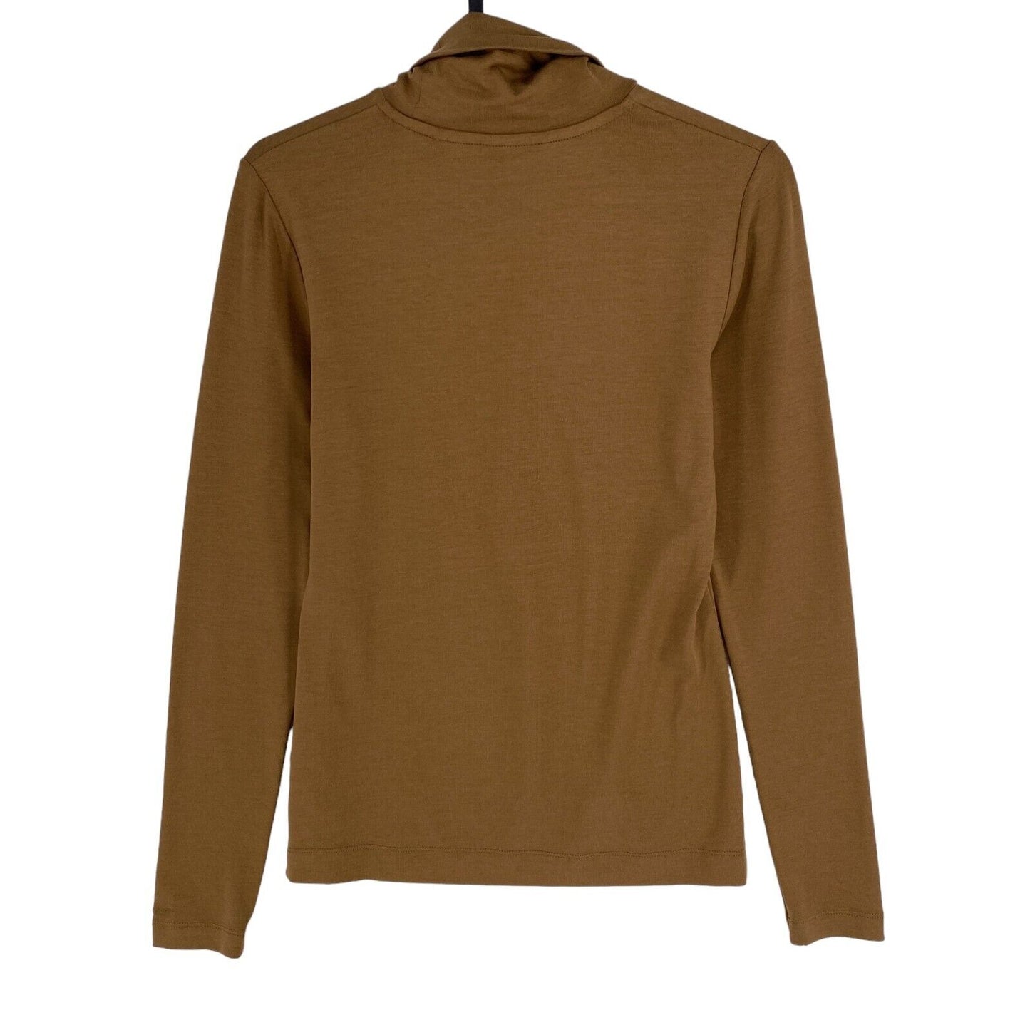 GANT T-shirt à manches longues extensible à col roulé marron taille XS