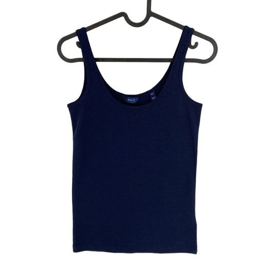 GANT Women Pinkish Navy Blue 1x1 Rib Tank Top Size XS