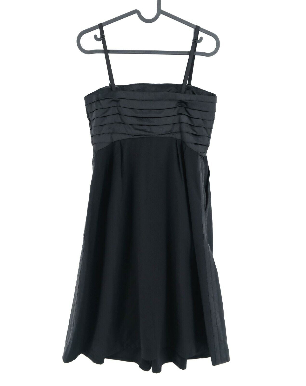 S`NOB Black Sleeveless Square Neck Pleated A Line Dress Size M