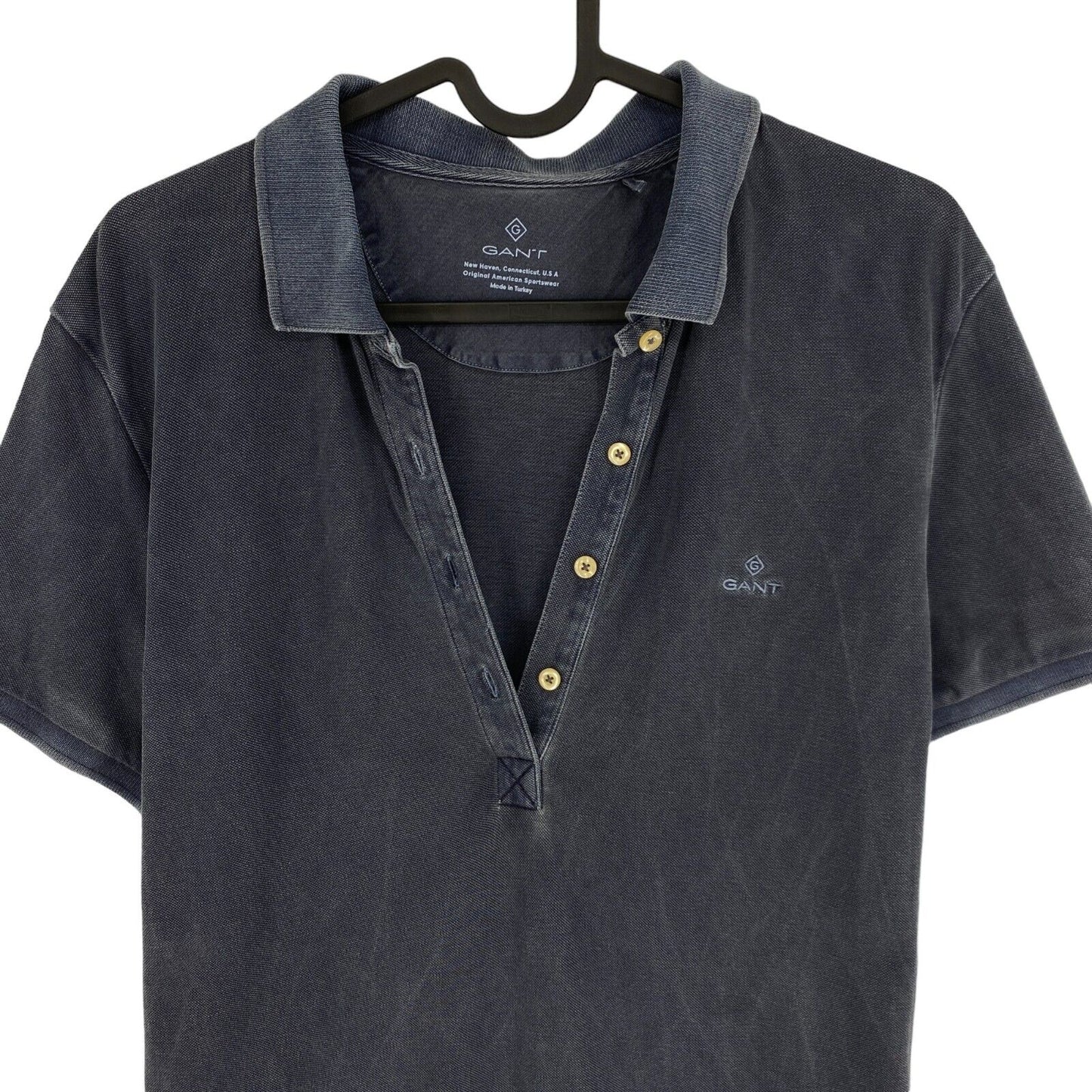 GANT – Poloshirtkleid aus Piqué, sonnenverblasst, Blau, Größe M