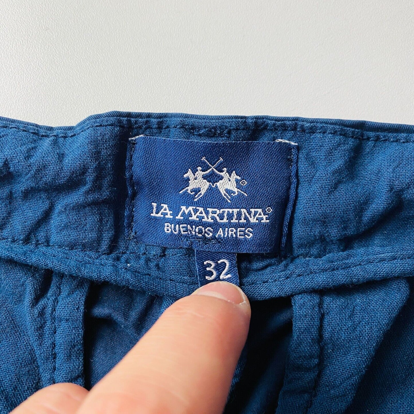 LA MARTINA Mens Dark Blue Slim Fit Chino Trousers Size W32