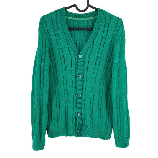 Cosby vintage Rétro années 90 Vert Cardigan Pull Taille S