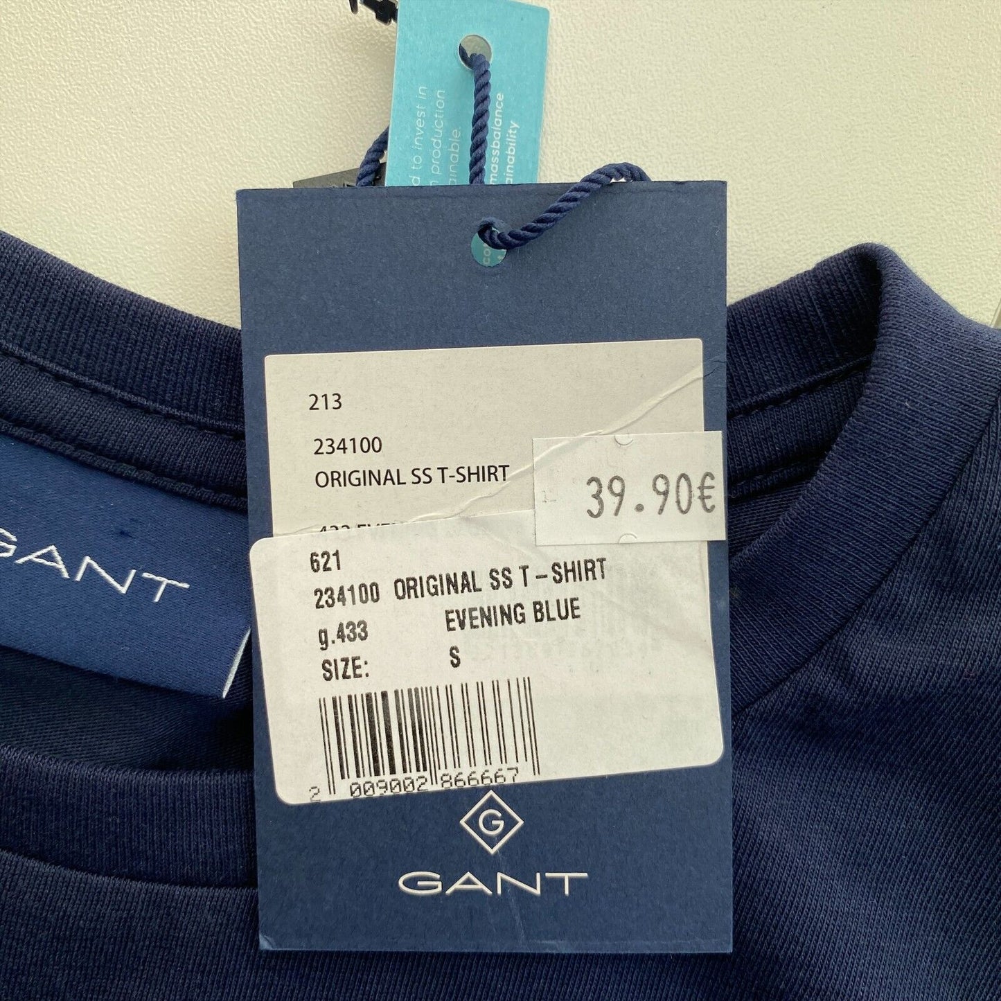 GANT Navy Blue Original Crew Neck T Shirt Size S