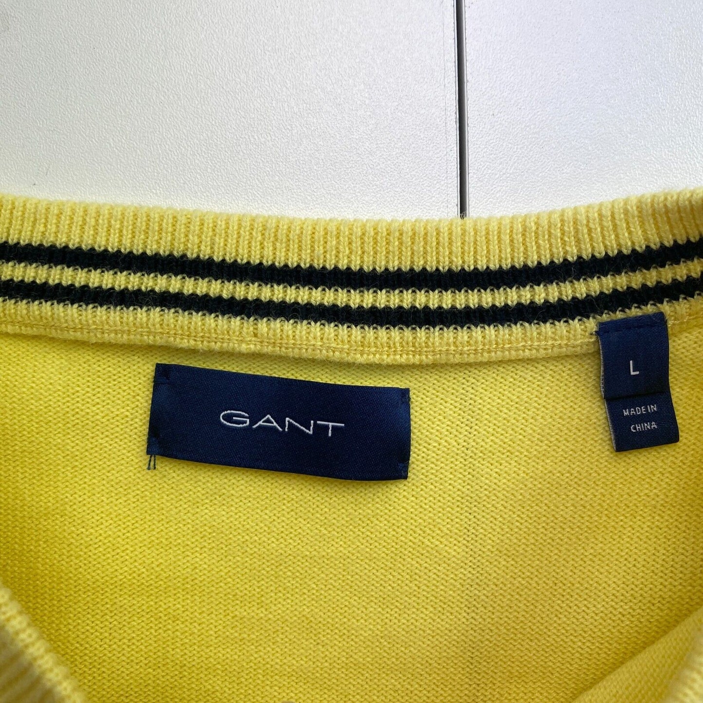 GANT Yellow Cotton Crew Neck Sweater Jumper Size L