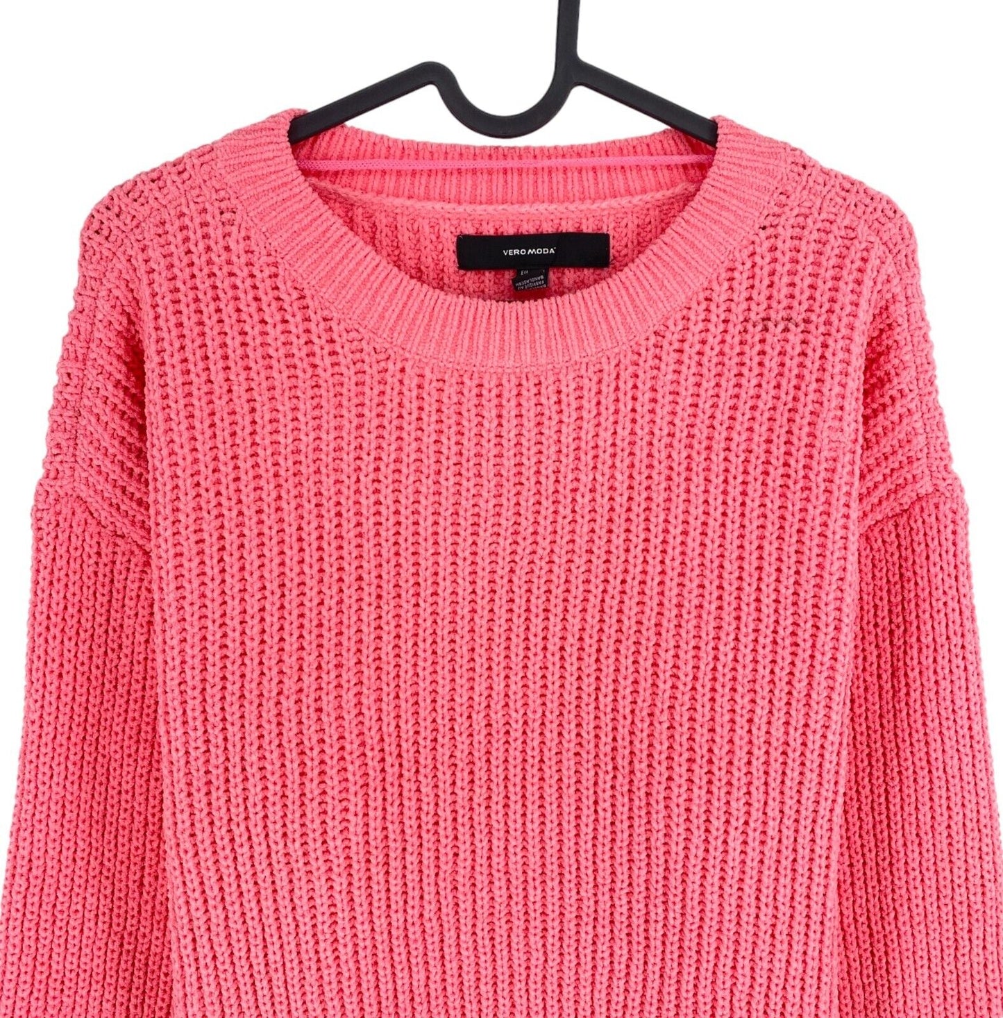 VERO MODA Womens Pink Agate Ribbed Crew Neck Sweater Jumper Size M