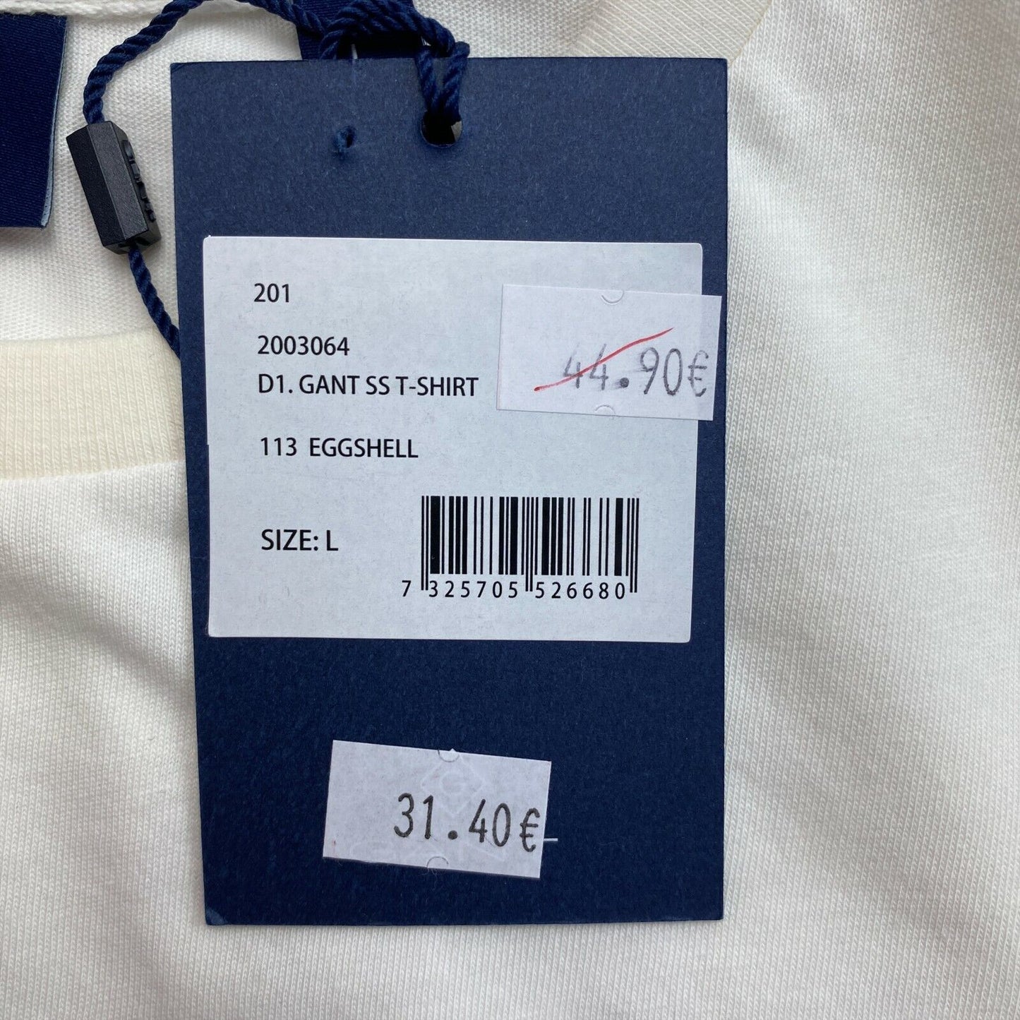 GANT White Logo Crew Neck T Shirt Size L