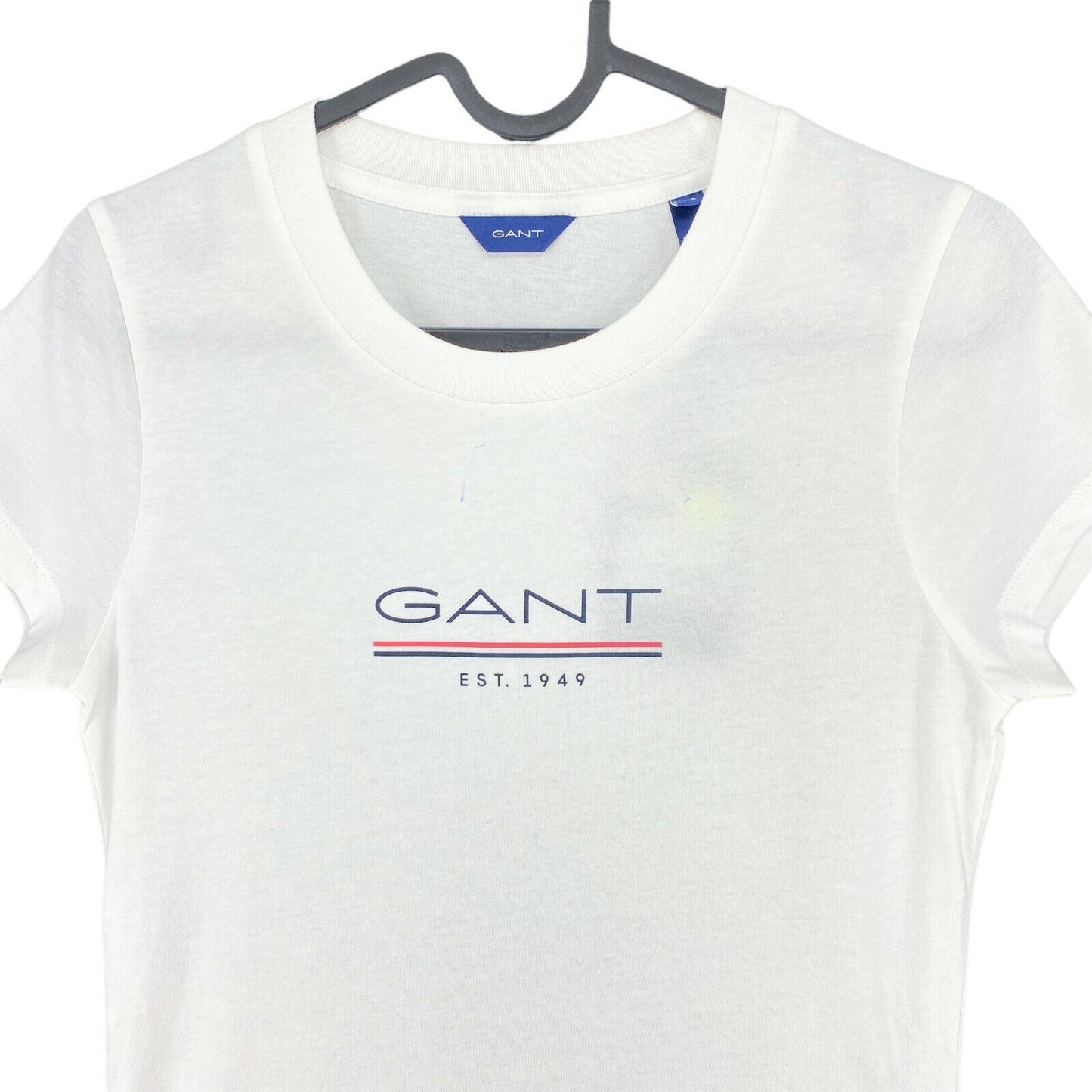 GANT White The Fall Logo Crew Neck T Shirt Size XS