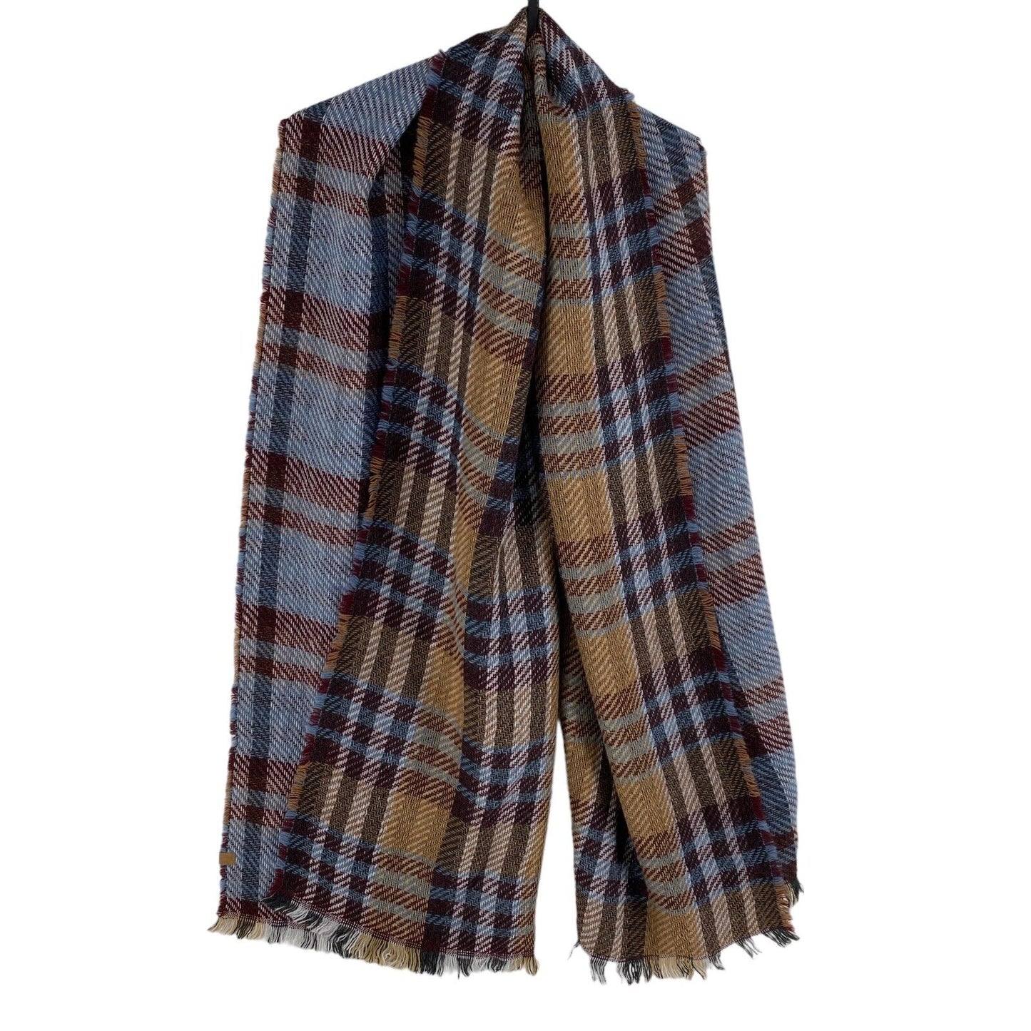 CAMEL ACTIVE Brown Plaid Scarf Shawl