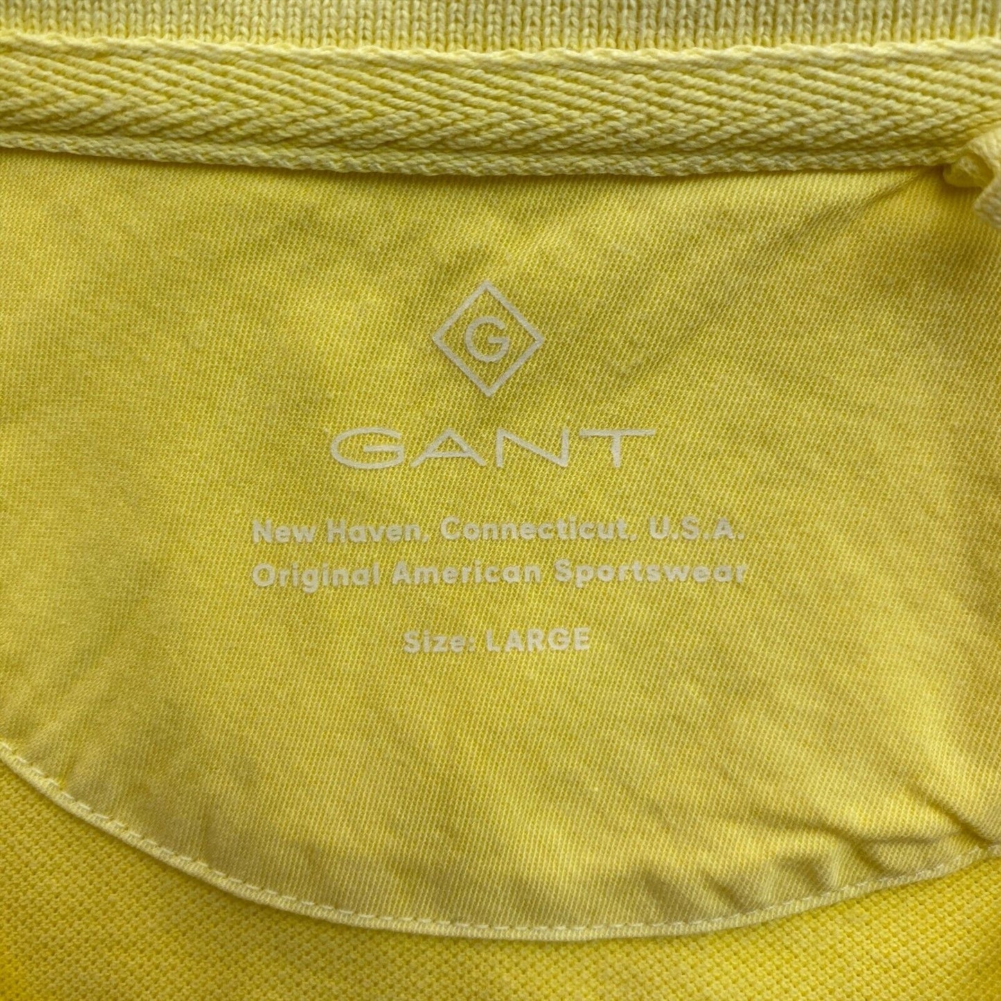 GANT Yellow Sun Faded Pique Polo Shirt Size L