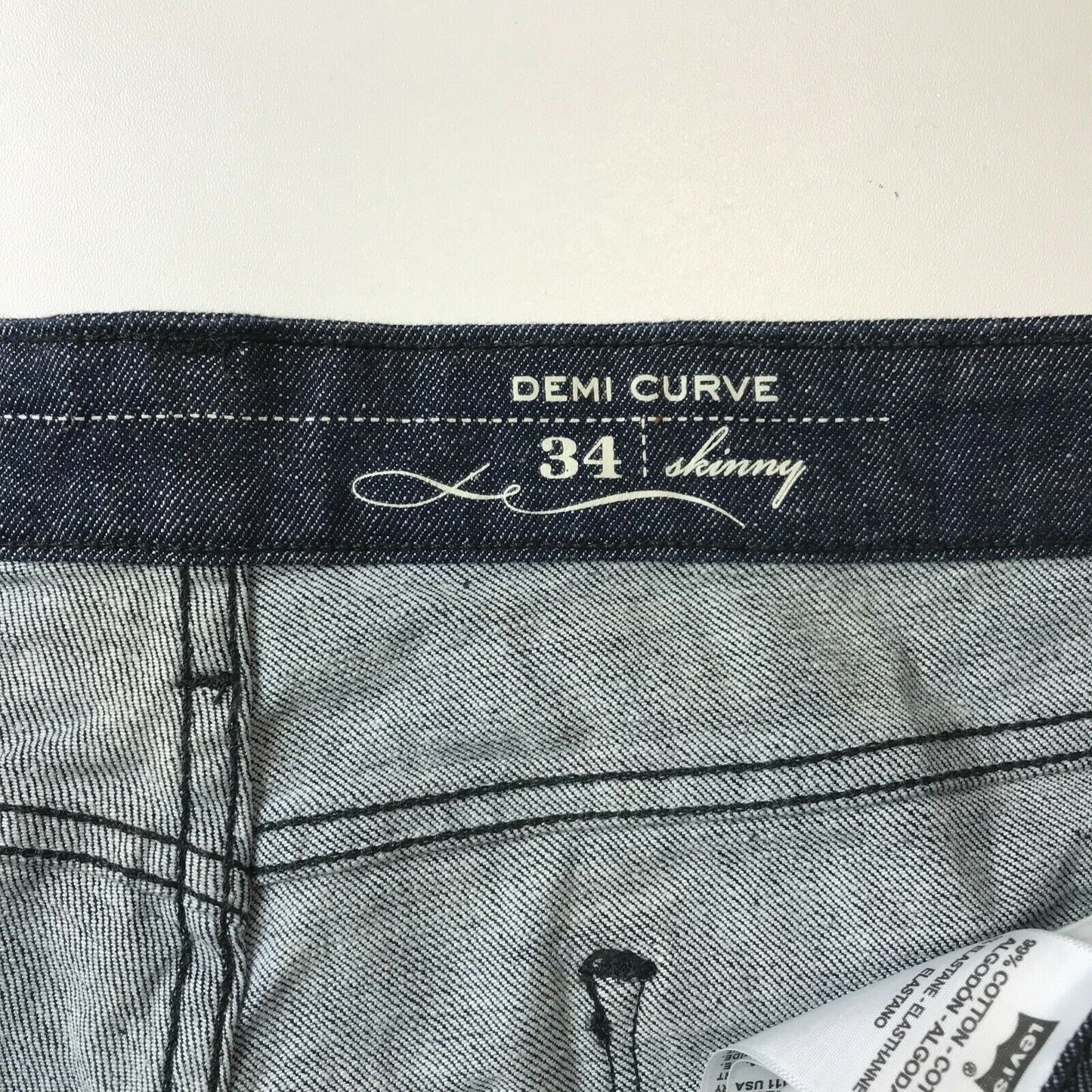 Vintage Levi's Demi Curve Women Dark Blue Skinny Fit Jeans W34 L32