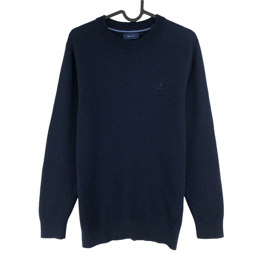 GANT Navy Blue 100% Wool Crew Neck Jumper Sweater Size S