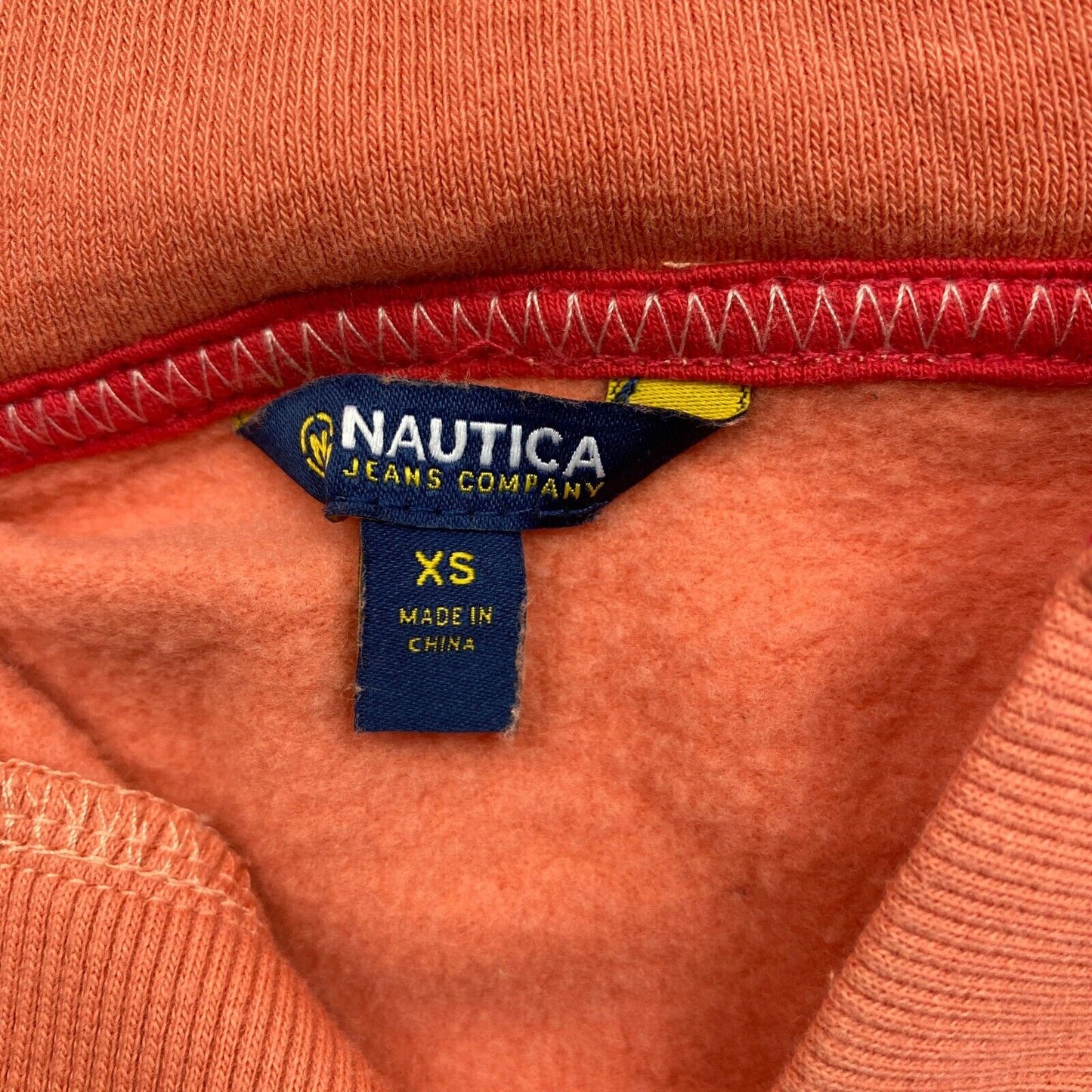 NAUTICA Orange Logo Hooded Sweater Jumper Size XS