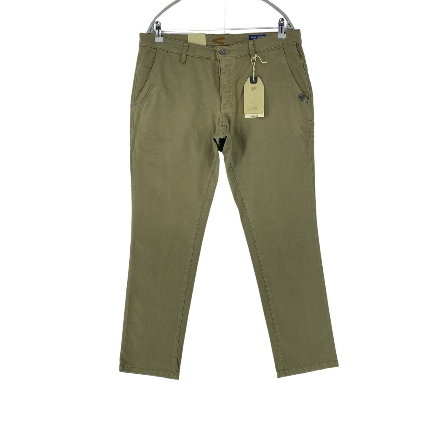 Camel Active MADISON Pantalon chino moderne coupe slim vert kaki W34 L30