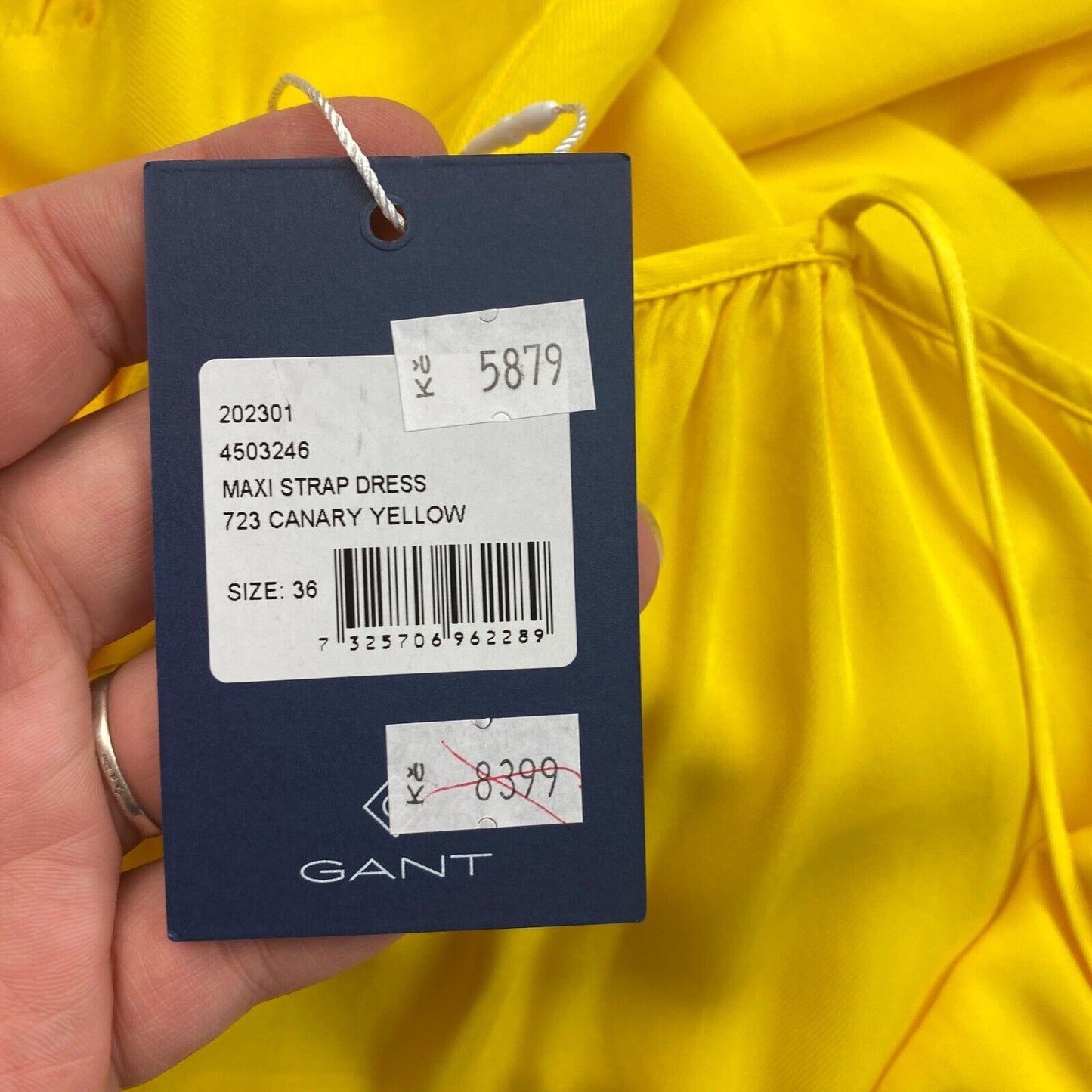 GANT Women Yellow Maxi Strap Dress Size EU 36 UK 8 US 6