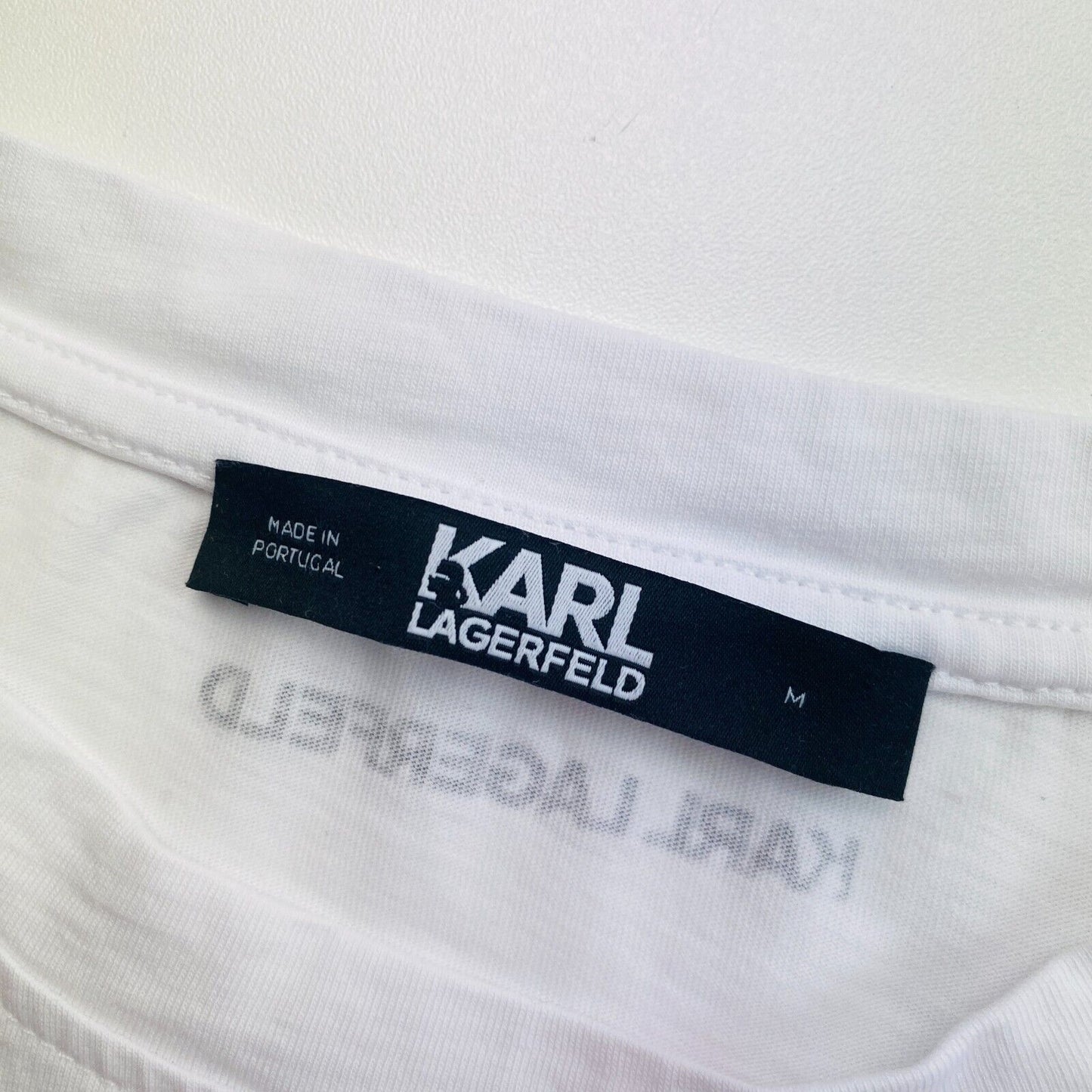 Karl Lagerfeld White Mini Ikonik Karl Pocket Crew Neck T Shirt Size M