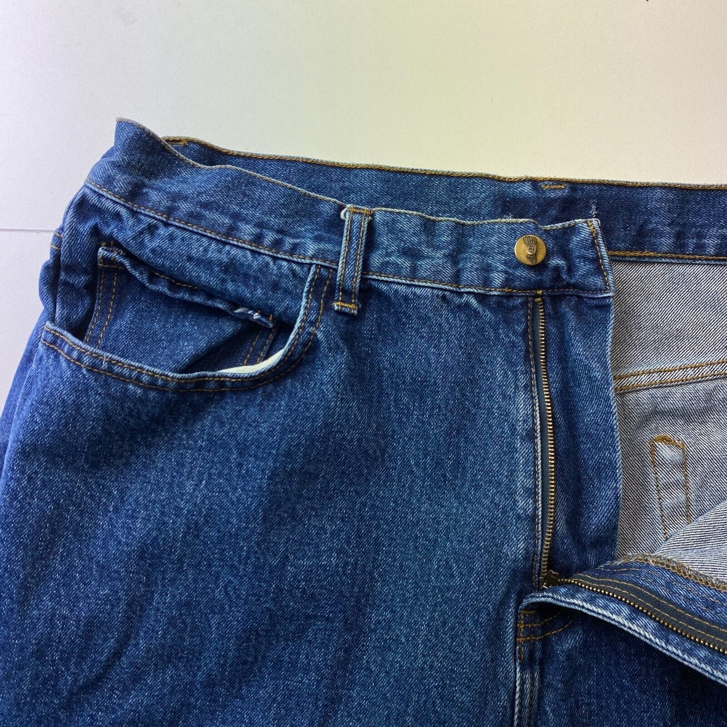 Vintage Blue Retro Regular Straight Fit Jeans Size W36 L32