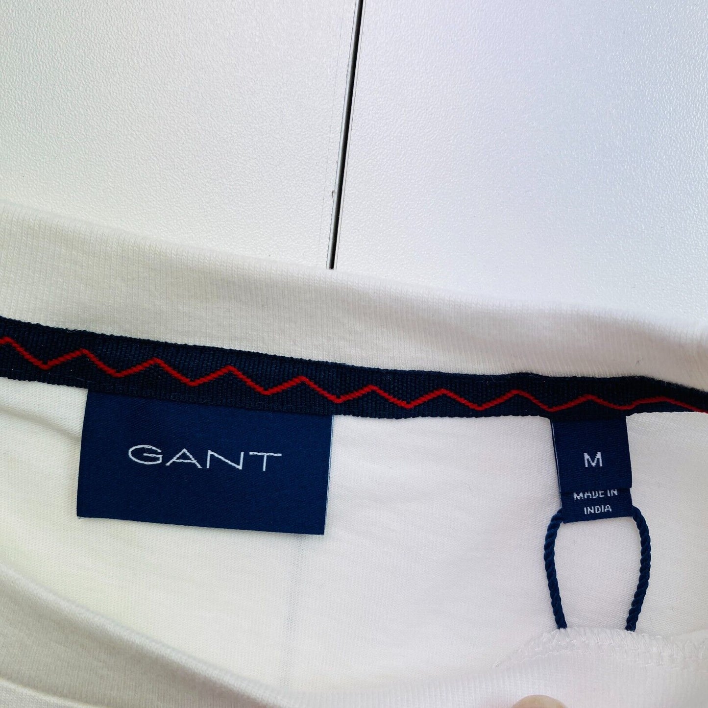 GANT White Nautical Long Sleeves Crew Neck T Shirt Size M