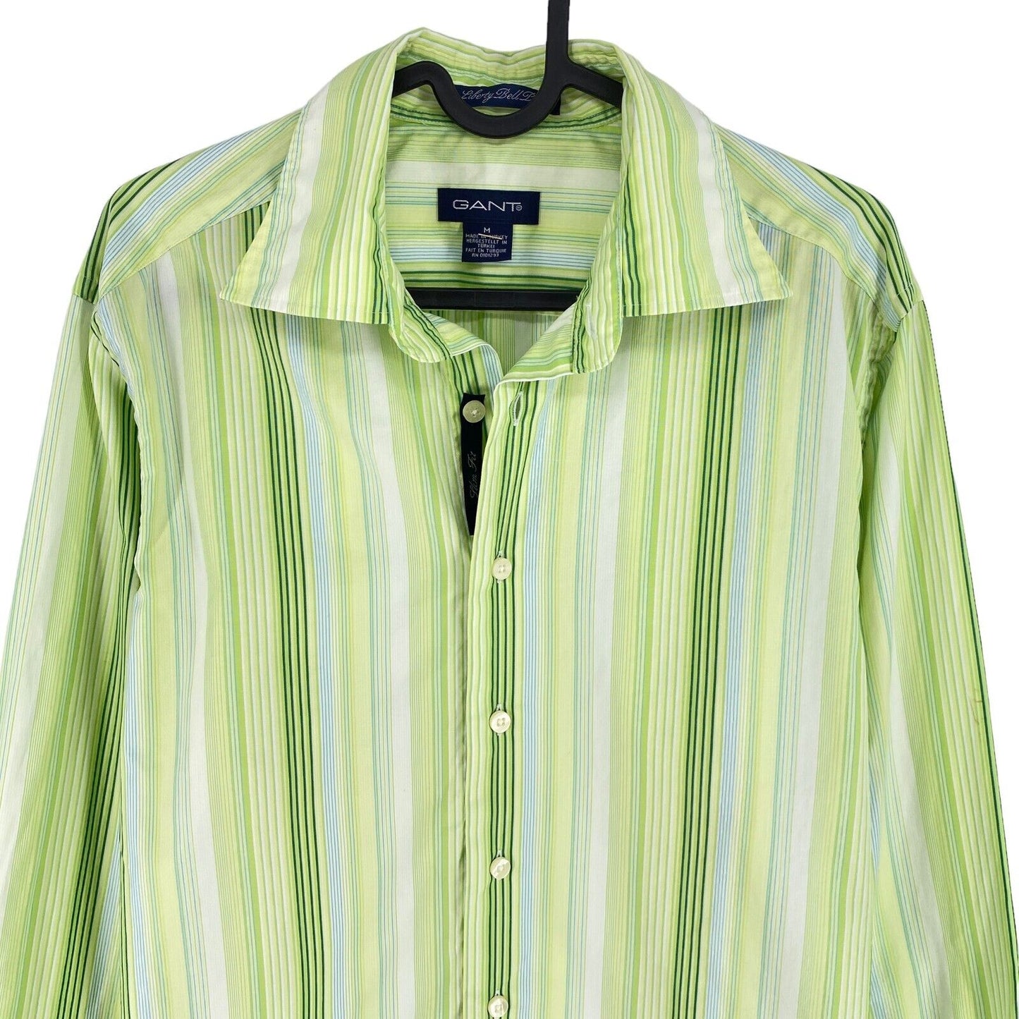 GANT Green Stripe Liberty Bell Poplin Shirt Size M