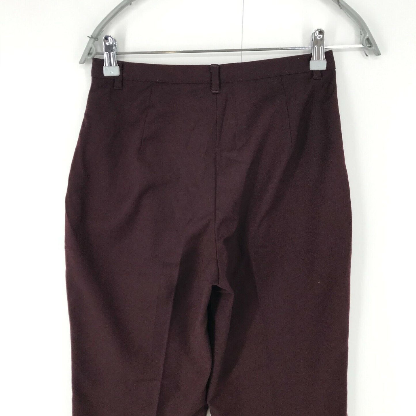 UNITED COLORS OF BENETTON Women Dark Red Regular Fit Wool Blend Pants EUR 42 W26