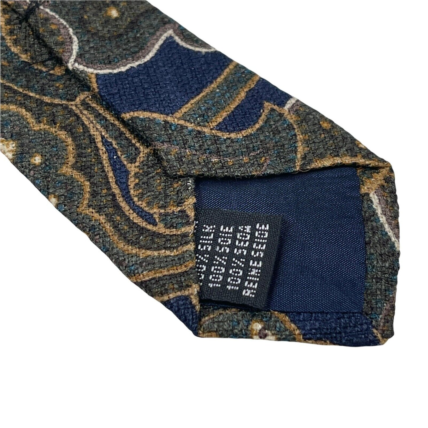 Vintage GANT Dark Green Ornamented 100% Silk Hand Made Tie