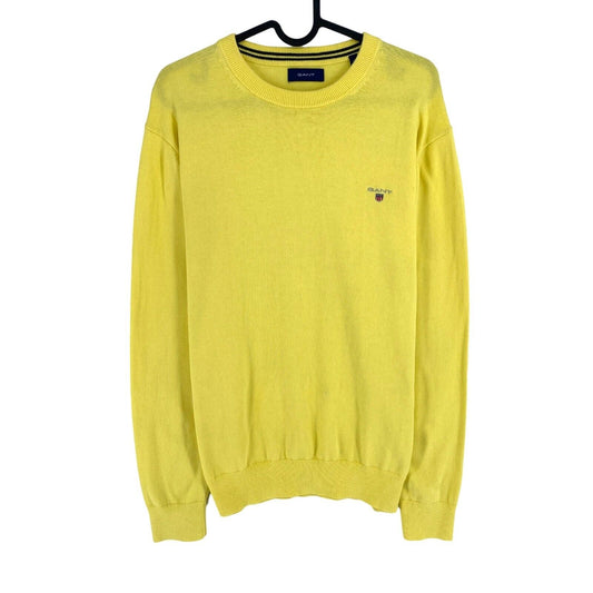 GANT Yellow Cotton Crew Neck Sweater Jumper Size L